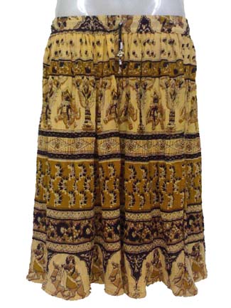  Printed Rayon Wrinkle Skirt