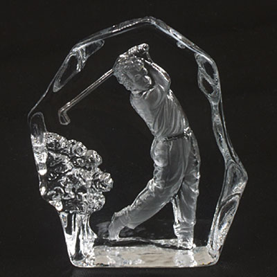  Golf Gifts-2d Mould Crystal With Frosted Golfer`s Picture (Подарки Гольф D Плесень Crystal с рисунком морозных гольфиста)