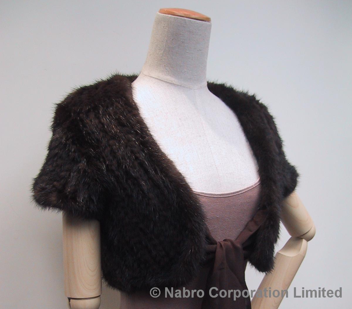  Mink Stretch Fur Bolero W / Silk Chiffon