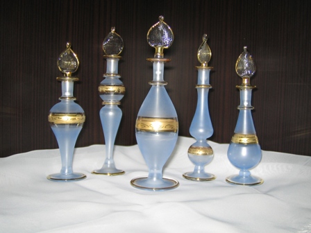Royal Set Of 5 Ägyptische Parfüm Flaschen 24 Ct Decor (Royal Set Of 5 Ägyptische Parfüm Flaschen 24 Ct Decor)