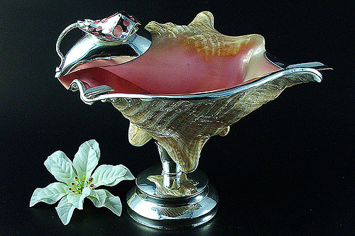  Ashtray Seashell With Sterling Silver