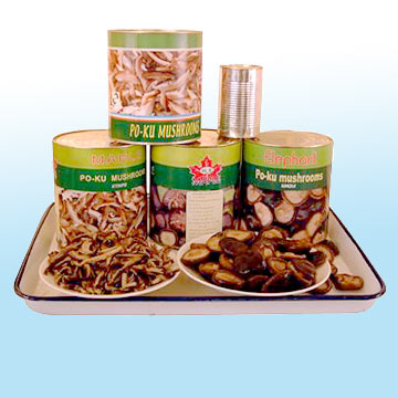  Canned Po-Ku (Shiitake) Mushrooms Whole, Strips (Conserves de Po-Ku (shiitake) de champignons entiers, Strips)