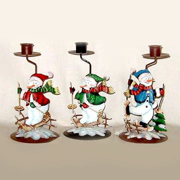  Metal Candle Holder w/Xmas Design ( Metal Candle Holder w/Xmas Design)