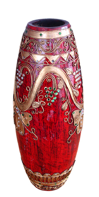 Inlaid Wooden Vase