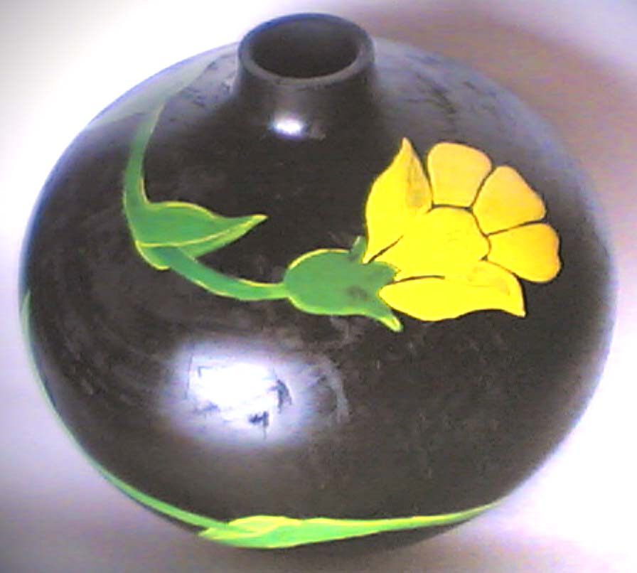 Round Mango Wood Vase