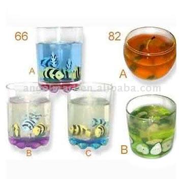  Gel Candle Holder w / Sea Life or Fruit (Gel Candle Holder / Sea Life ou de fruits)