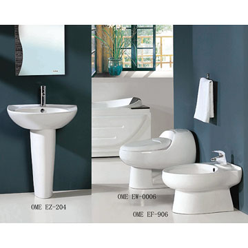  One-Piece Toilet, Pedeatal Basin & Bidet (One-Piece Toilettes, Bidet Pedeatal et bassin)