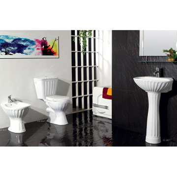  Close-Coupled Toilet & Pedestal Basin & Bidet