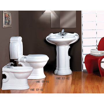  Close-Coupled Toilet & Pedestal Basin & Bidet (Close-coupled WC et de socle et bassin Bidet)