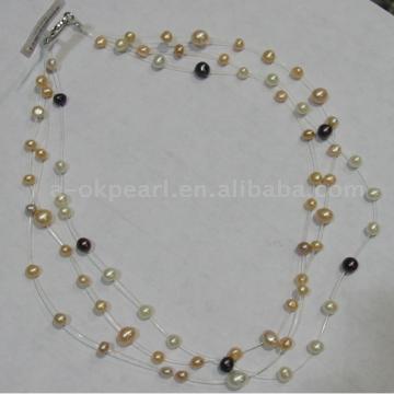  Multi Strands Pearl Necklace (Multi Strang Perlenkette)