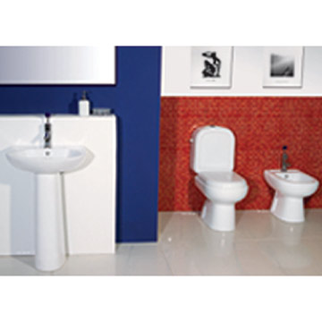  Close-Coupled Toilet & Pedestal Basin & Bidet