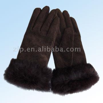  Ladies` Pig Suede Leather Gloves (Ladies `Pig Suede Leather Gloves)