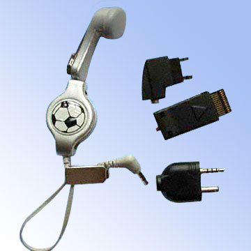  Retractable Mobile Handsfree Kits with Changeable Plugs ( Retractable Mobile Handsfree Kits with Changeable Plugs)