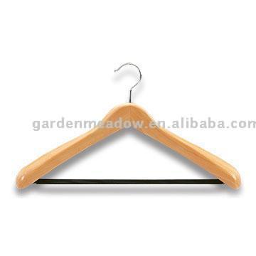  Deluxe Wooden Hanger with Anti-Slip Bar