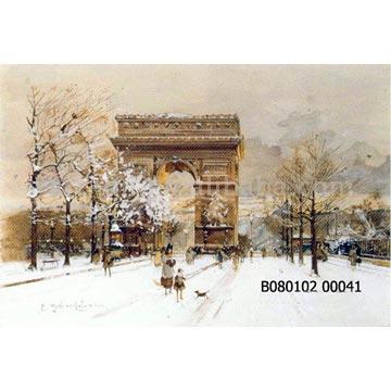  Oil Painting Reproduction (Paris Street) (Oil Painting Воспроизведение (Париж Str t))