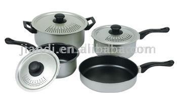  7pc Aluminum Cookware Set (7pc aluminium Batterie de cuisine)