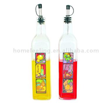  2pcs Glass Oil and Vinegar Bottle ( 2pcs Glass Oil and Vinegar Bottle)
