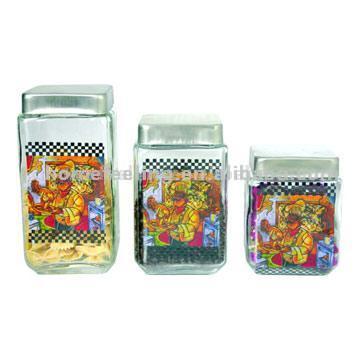  Glass Storage Jar Set (Verre Pot Set)