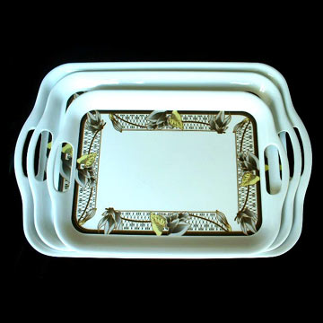  3pcs Melamine Tray with Handle ( 3pcs Melamine Tray with Handle)