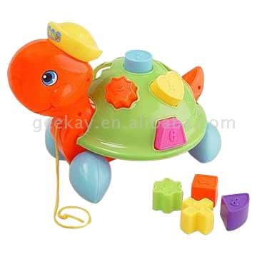  Pull-Along Turtle with Puzzle-type Colored Pieces (Pull-Along черепахи и головоломки типа цветные листы)
