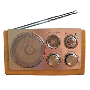  AM/FM 2-Band Wooden Radio