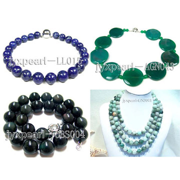  Agate Obsidian Jade Necklaces (Achat Jade Obsidian Ketten)