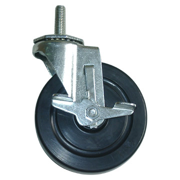  5" Caster with Rubber Thread Stem and Brake ( 5" Caster with Rubber Thread Stem and Brake)