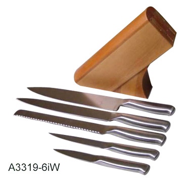  7 Piece Stainless Steel Knife Set with Wood Block (7 из нержавеющей сталь Набор ножей в колоде)