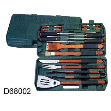  18 Piece BBQ Set with Case (18 Piece барбекю Набор в дело)