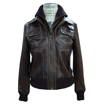  Ladies` Leather Jacket (Кожа женская куртка)