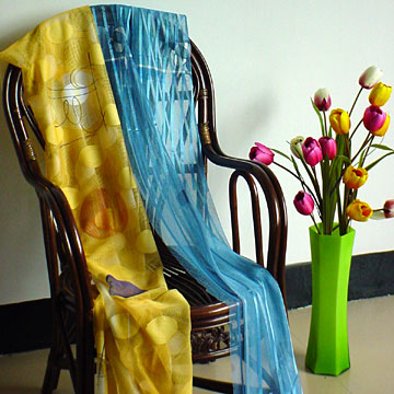  Printed Lace Curtain ( Printed Lace Curtain)