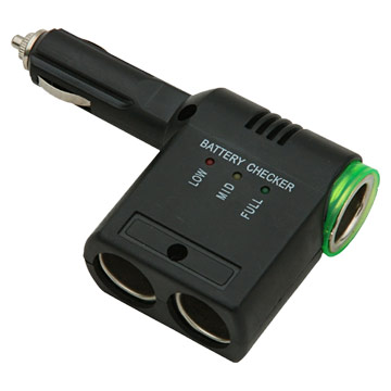 12V Triple Steckbuchse mit Akku-Checker (12V Triple Steckbuchse mit Akku-Checker)