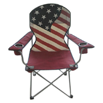  Folding Chair with American Flag Printing