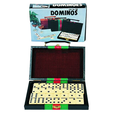  28pc Dominos Set In Leather Box (28pc Dominos Set In Leather Case)