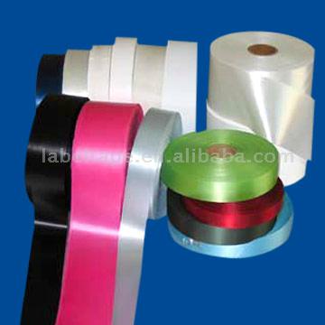  Slitted Edge Polyester Satin Label Fabric ( Slitted Edge Polyester Satin Label Fabric)