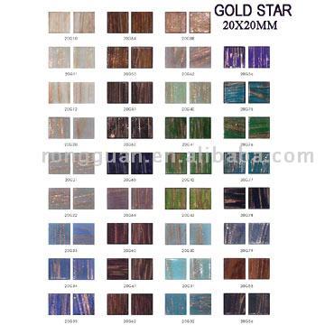  Gold Star Glass Mosaic (Gold Star Mosaïque de verre)