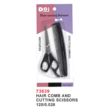  Hair Comb & Cutting Scissors (Волосы расческой & ножницы)