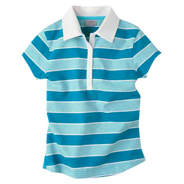  Lady`s Stripe Polo Shirt (Lady`s Stripe Polo)
