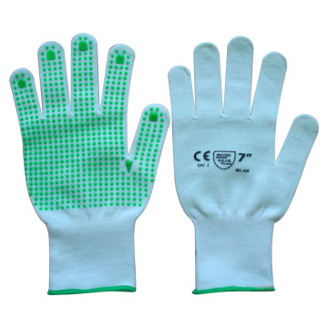  Nylon String Glove and PVC Dotted Working Gloves (Нейлоновыми струнами перчатку и ПВХ Пунктирные Рабочие перчатки)