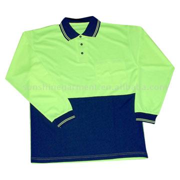  100% Polyester Long Sleeves Pique Shirt (100% полиэстер с длинным рукавом Рубашка Пике)