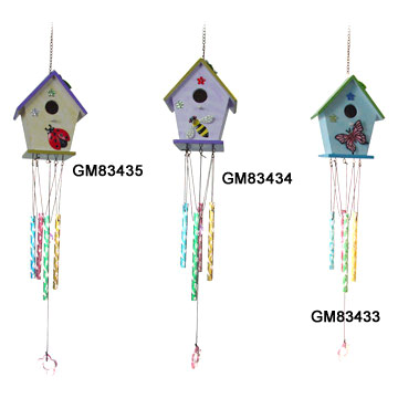 Holz Vogelhaus mit Wind Chime (Holz Vogelhaus mit Wind Chime)