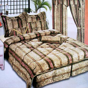  7-piece T/C Jacquard Comforter Set with Printing