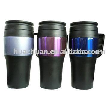  Travel Mug with Plastic Inner and Color Painting ( Travel Mug with Plastic Inner and Color Painting)
