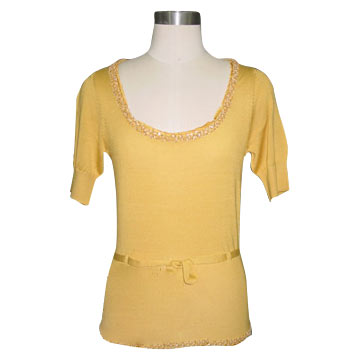  U Neck 3/4 Sleeve Pullover