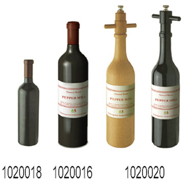 Holz-Spice, Salt & Pepper Mills in Wine Bottle Shape (Holz-Spice, Salt & Pepper Mills in Wine Bottle Shape)
