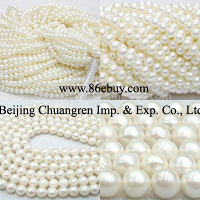  Grade AA White Freshwater Pearl Loose Strand (Grade AA blanc perle d`eau douce en vrac Strand)