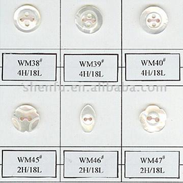  Natural White Lip (W/W or W/Y) MOP Shell Buttons and Blanks (Природные Белый Lip (W / W или W / Y) СС Shell Кнопки и бланки)