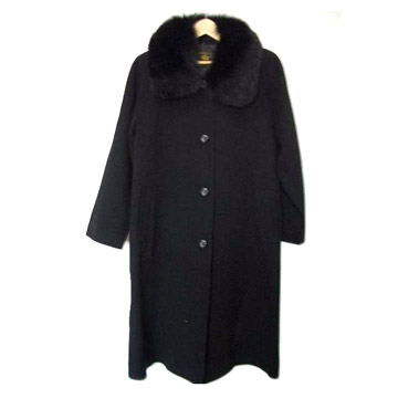  Ladies` Long Coat with Blue Fox Collar (Женские длинном пальто с воротником Blue Fox)