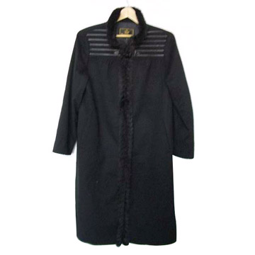  Ladies` Long Coat with Rex fur (Женские длинном пальто с меховой Rex)