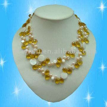  Pearl Necklace with Natural Stones ( Pearl Necklace with Natural Stones)